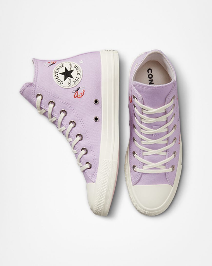 Tenisi Inalti Dama Converse Chuck Taylor All Star Butterfly Wings Violet Negrii | RO QHIEO214